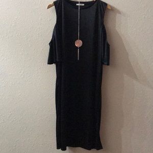 Zara Midi - velvet cold shoulder dress SzM